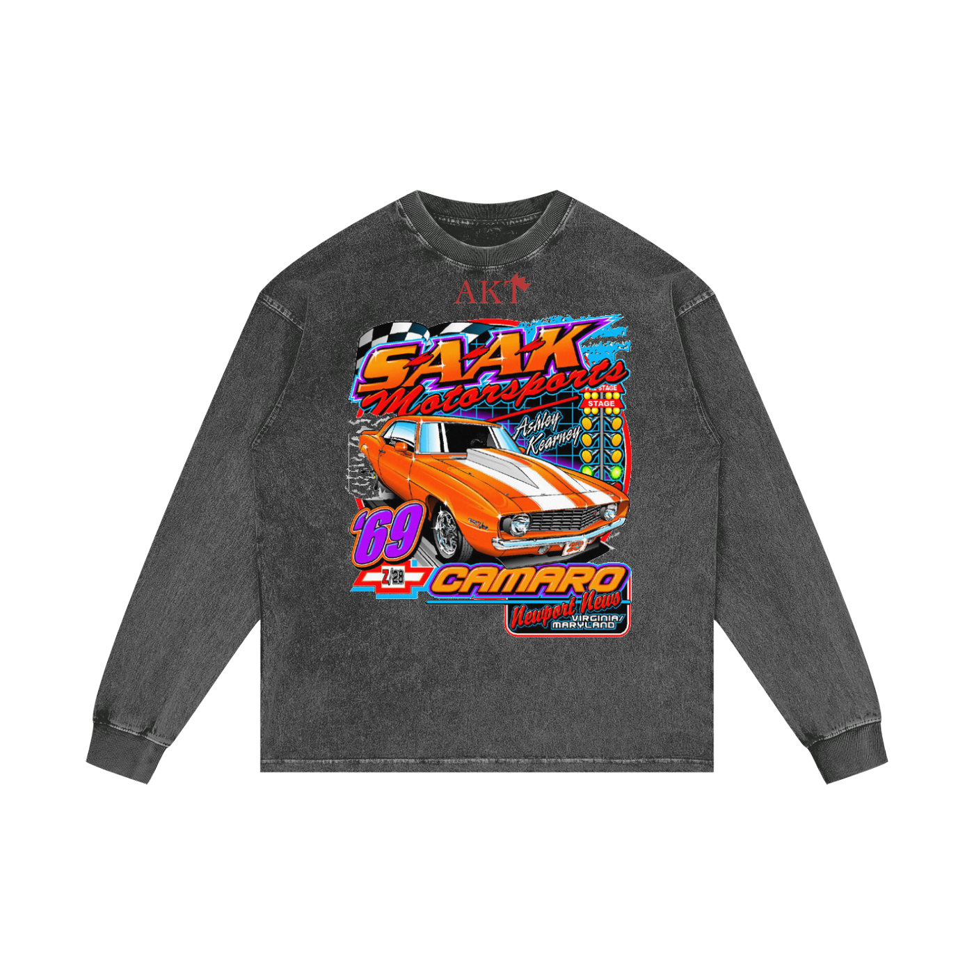 Acid Wash Oversize Long Sleeve T-Shirt - 250 GSM