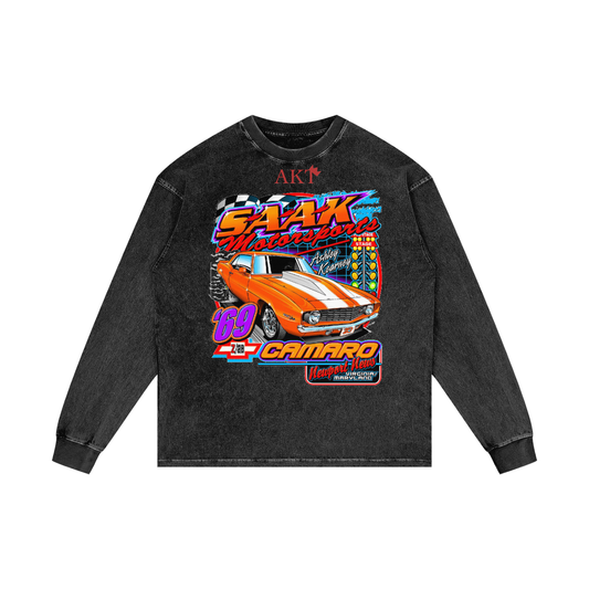 Acid Wash Oversize Long Sleeve T-Shirt - 250 GSM