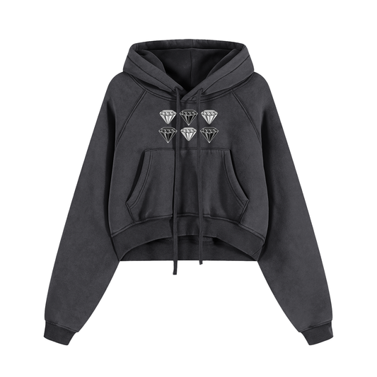 AKT Diamond Cropped Hoodie